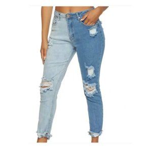 Almost‎ Famous Two Tone Frayed Jeans
